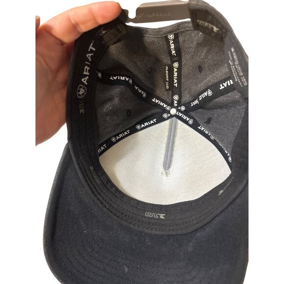 Ariat Grey Logo Adjustable Baseball Cap With Snapback Closure - Picture 4 of 4